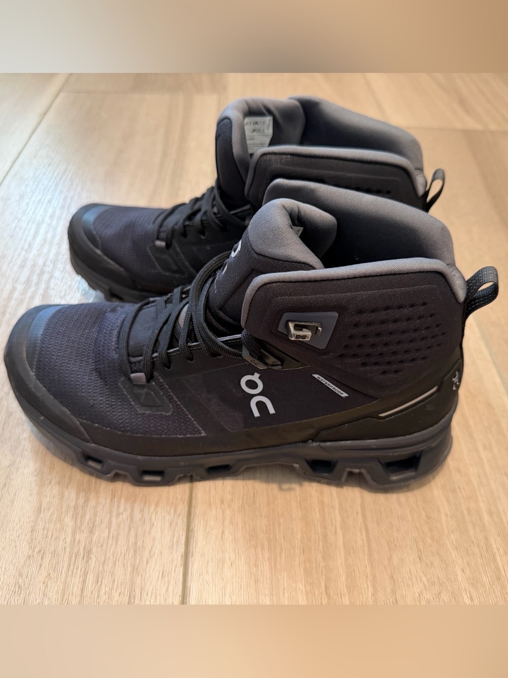 On Running Running Womens Cloudrock Waterproof Mid-Top Hiking Shoes - Black/Gray